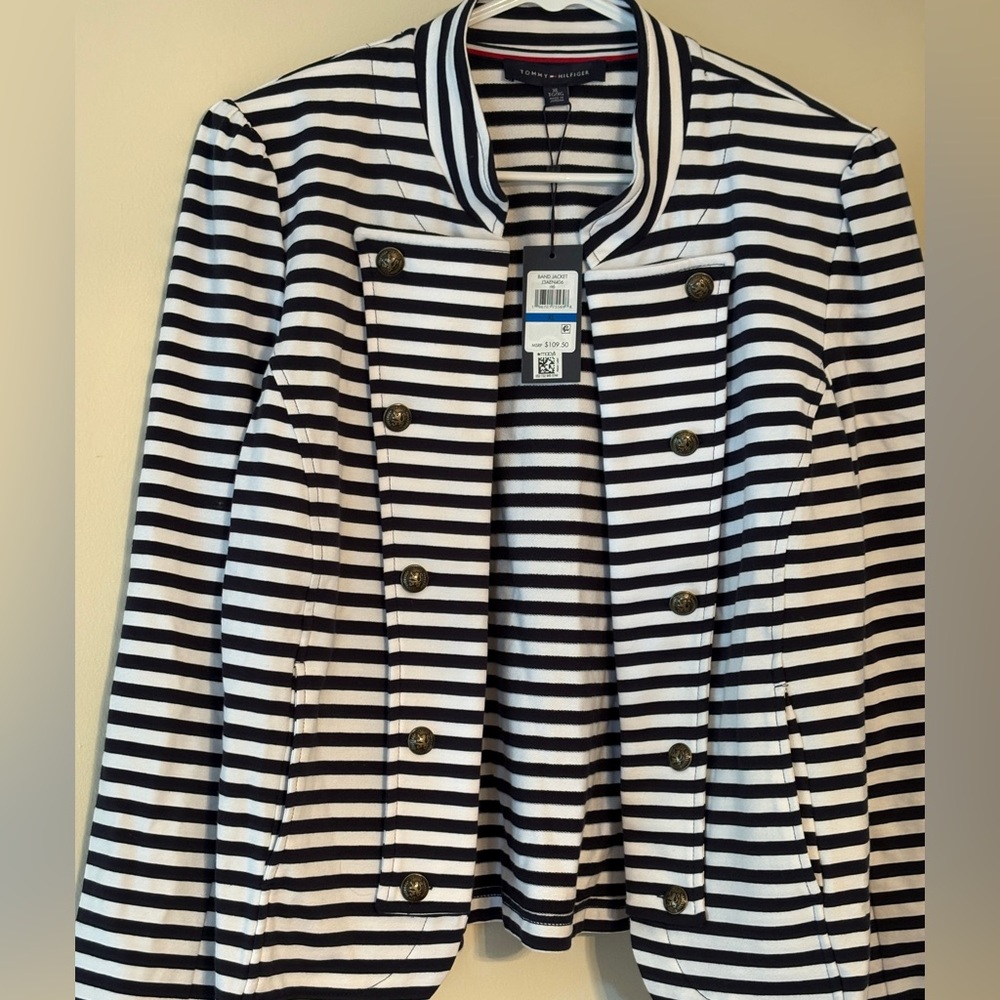 NWT Tommy Hilfiger Striped  Open Front Blazer Jacket XL